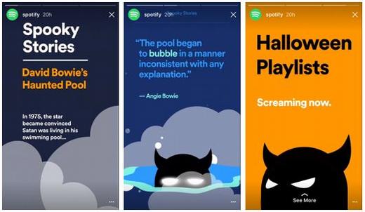 Screenshot of Spotify's Instagram stories