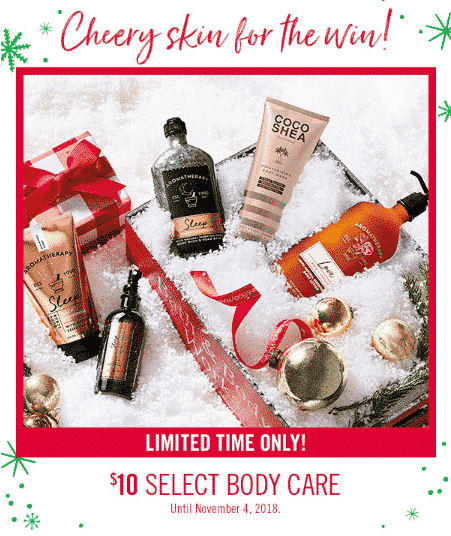 Bath and Bodyworks limited time deal.
