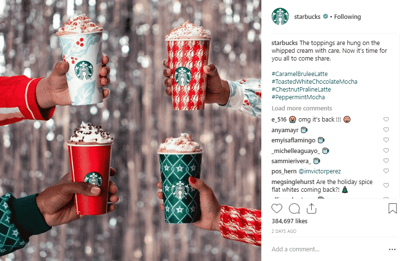 Starbucks holiday drink campaign