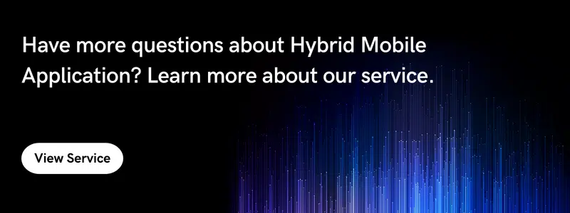Hybrid mobile application-service banner
