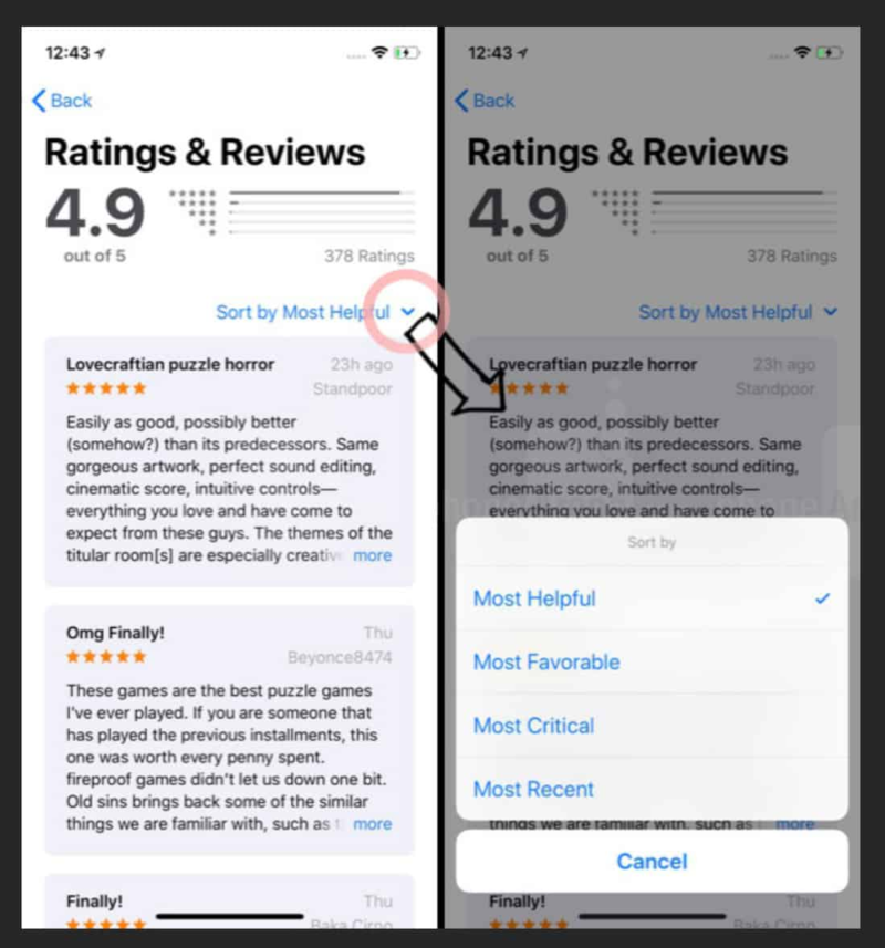 Mobile app ratings and reviews