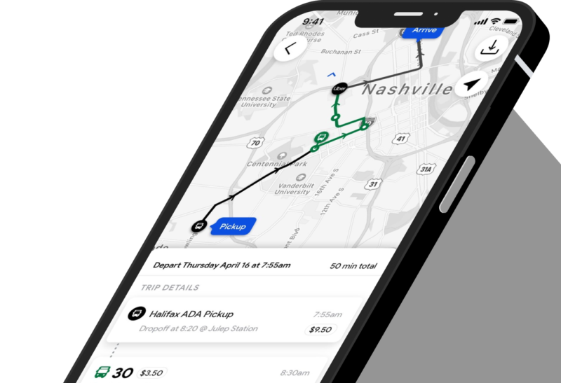 transit app solution - trapeze - map screen