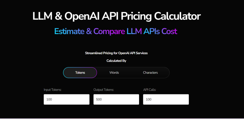OpenAI API Pricing Calculator - Estimates Cost for LLM APIs