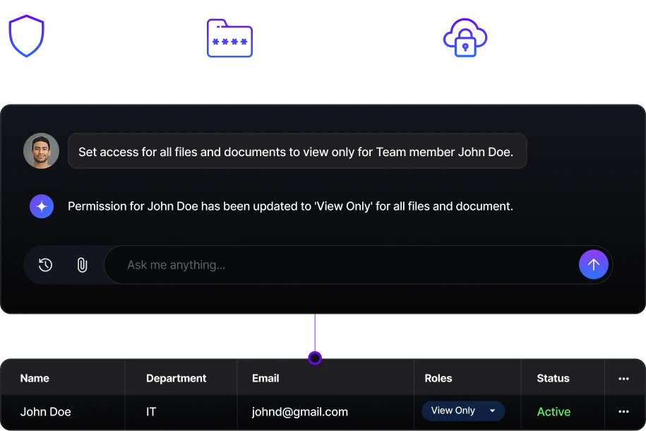 AI agent with secure access controls